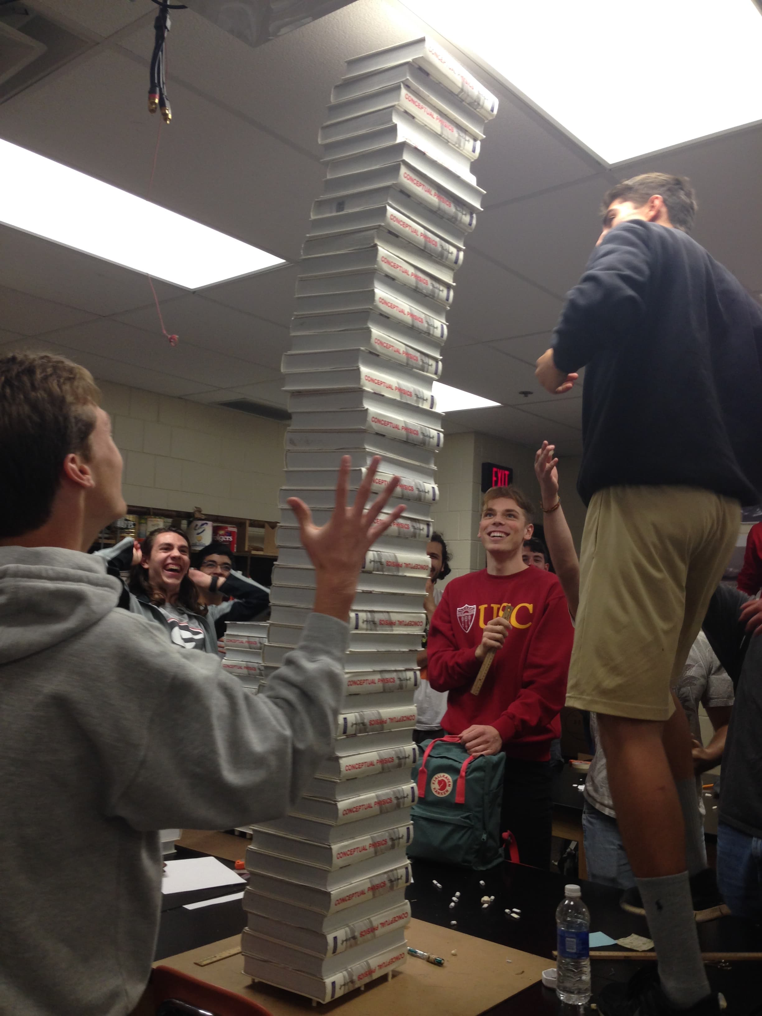 Students running a hands-on science activity